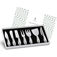 Soulhand Premium - Juego de 7 cuchillos de queso de acero inoxidable para cortar queso y esparcir queso con paño de…